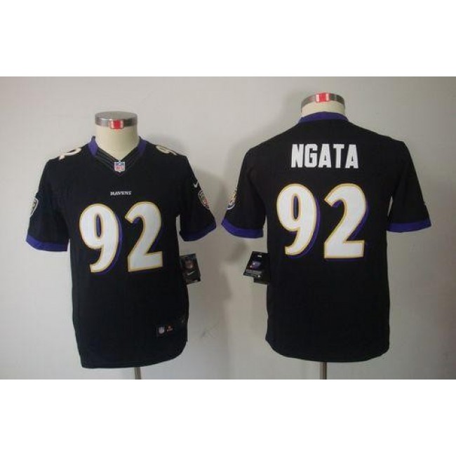 Baltimore Ravens #92 Haloti Ngata Black Alternate Youth Stitched NFL Limited Jersey