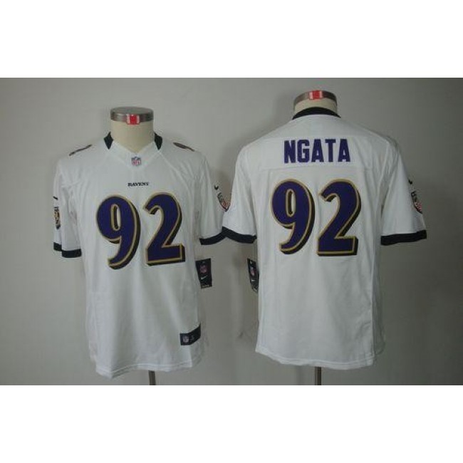 Baltimore Ravens #92 Haloti Ngata White Youth Stitched NFL Limited Jersey