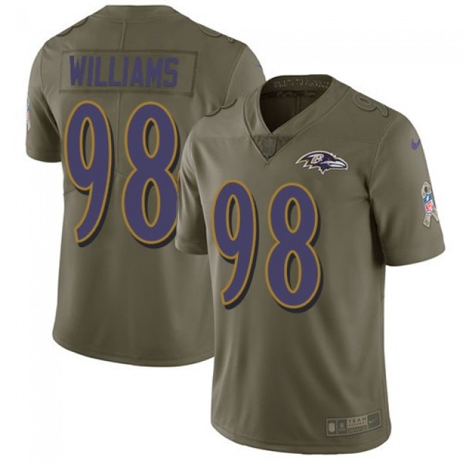 Nike Ravens #98 Brandon Williams Olive Men's Stitched NFL Limited 2017 Salute To Service Jersey