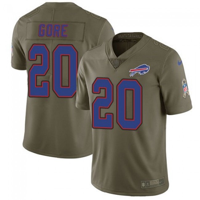 Nike Bills #20 Frank Gore Olive Men's Stitched NFL Limited 2017 Salute To Service Jersey