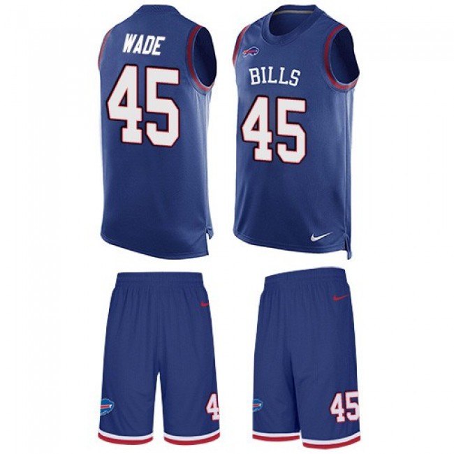 Nike Bills #45 Christian Wade Royal Blue Team Color Men's Stitched NFL Limited Tank Top Suit Jersey