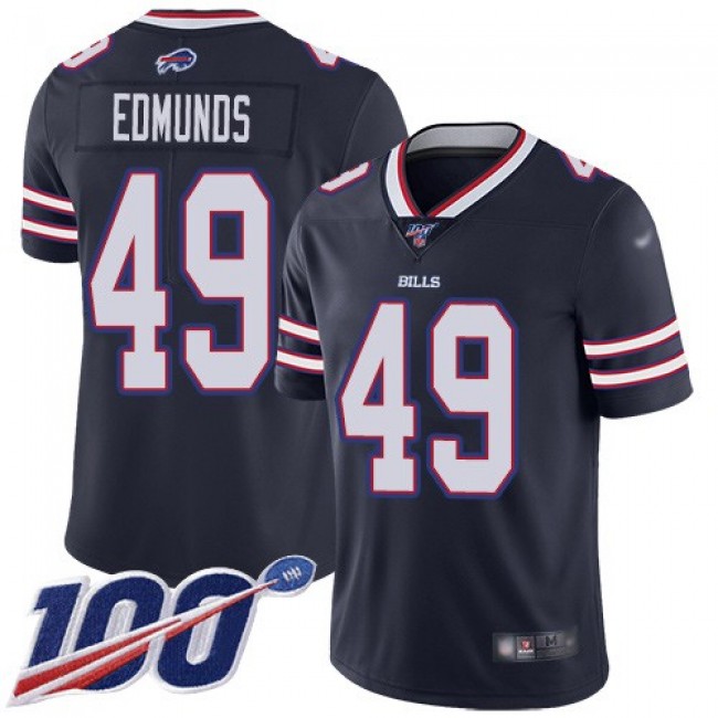 Nike Bills #49 Tremaine Edmunds Navy Men's Stitched NFL Limited Inverted Legend 100th Season Jersey
