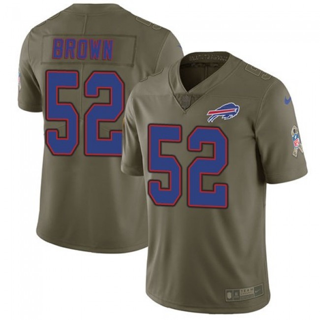 Buffalo Bills #52 Preston Brown Olive Youth Stitched NFL Limited 2017 Salute to Service Jersey