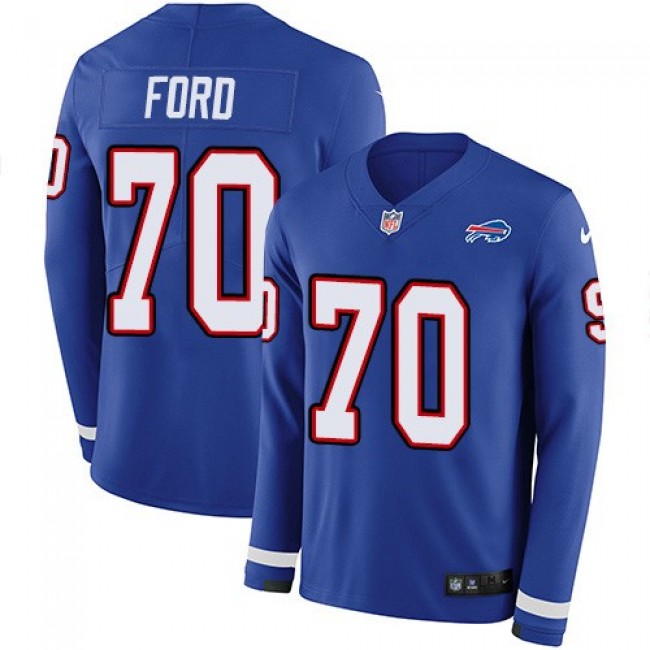 Nike Bills #70 Cody Ford Royal Blue Team Color Men's Stitched NFL Limited Therma Long Sleeve Jersey