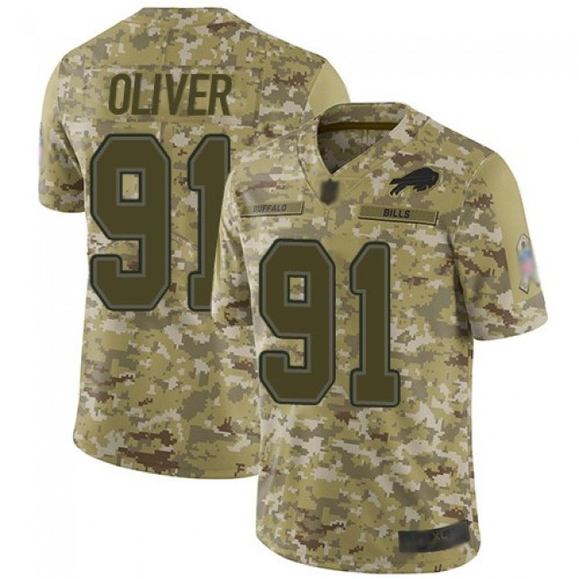 Nike Bills #91 Ed Oliver Camo Men's Stitched NFL Limited 2018 Salute To Service Jersey