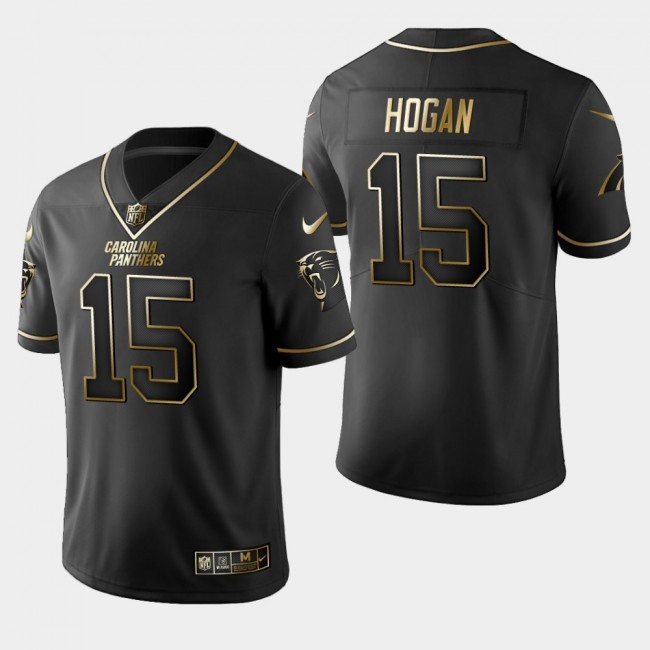 Carolina Panthers #15 Chris Hogan Vapor Limited Black Golden Jersey