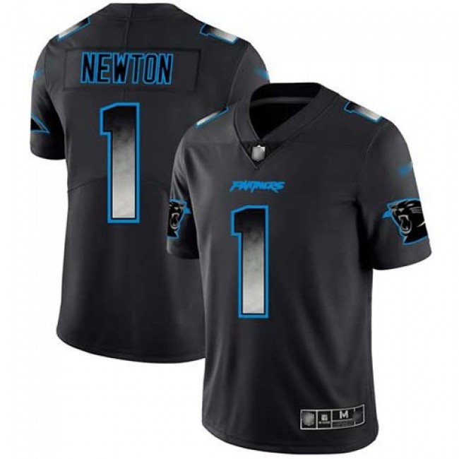 Nike Panthers #1 Cam Newton Black Men's Stitched NFL Vapor Untouchable Limited Smoke Fashion Jersey