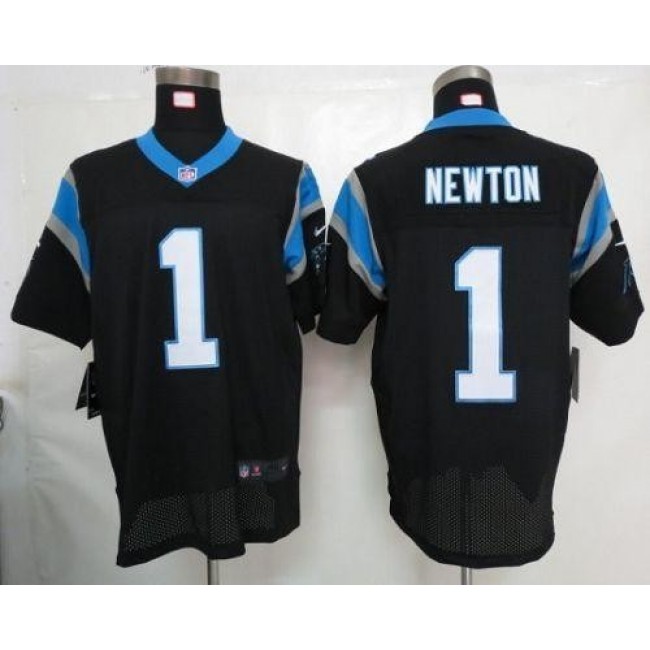 Nike Panthers #1 Cam Newton Black Team Color Men's Stitched NFL Elite Jersey