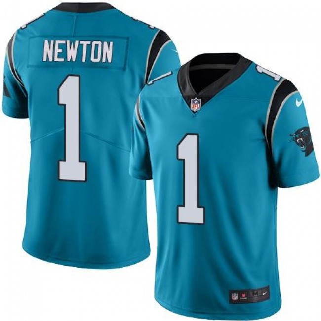 Carolina Panthers #1 Cam Newton Blue Youth Stitched NFL Limited Rush Jersey