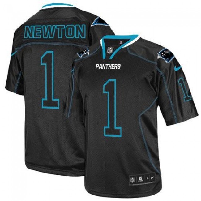 Carolina Panthers #1 Cam Newton Lights Out Black Youth Stitched NFL Elite Jersey