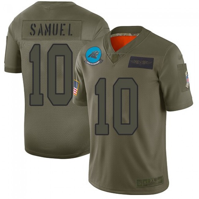 Nike Panthers #10 Curtis Samuel Camo Men's Stitched NFL Limited 2019 Salute To Service Jersey