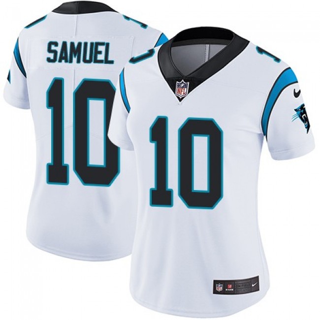 Women's Panthers #10 Curtis Samuel White Stitched NFL Vapor Untouchable Limited Jersey