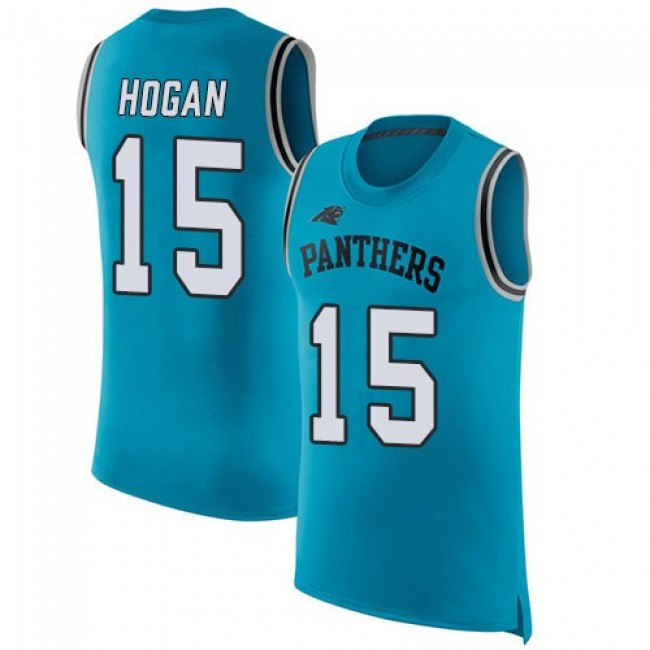 Nike Panthers #15 Chris Hogan Blue Alternate Men's Stitched NFL Limited Rush Tank Top Jersey