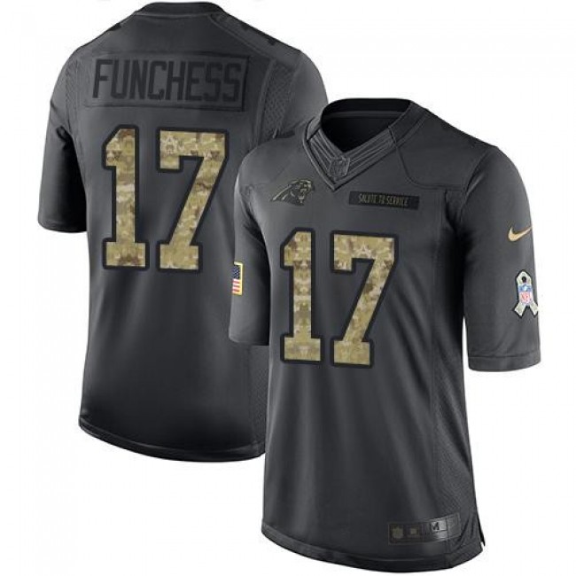 Carolina Panthers #17 Devin Funchess Black Youth Stitched NFL Limited 2016 Salute to Service Jersey