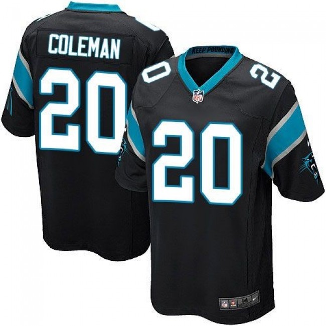 Carolina Panthers #20 Kurt Coleman Black Team Color Youth Stitched NFL Elite Jersey