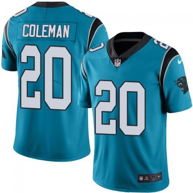 Carolina Panthers #20 Kurt Coleman Blue Youth Stitched NFL Limited Rush Jersey