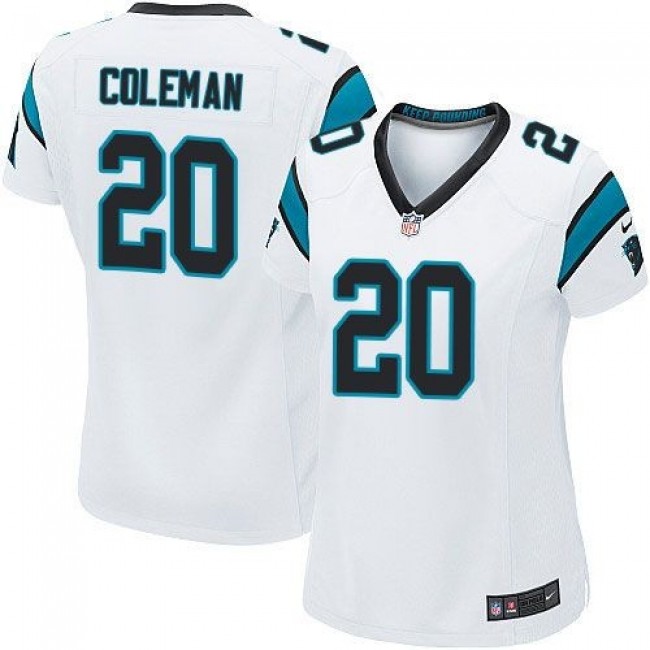 Women's Panthers #20 Kurt Coleman White Stitched NFL Elite Jersey