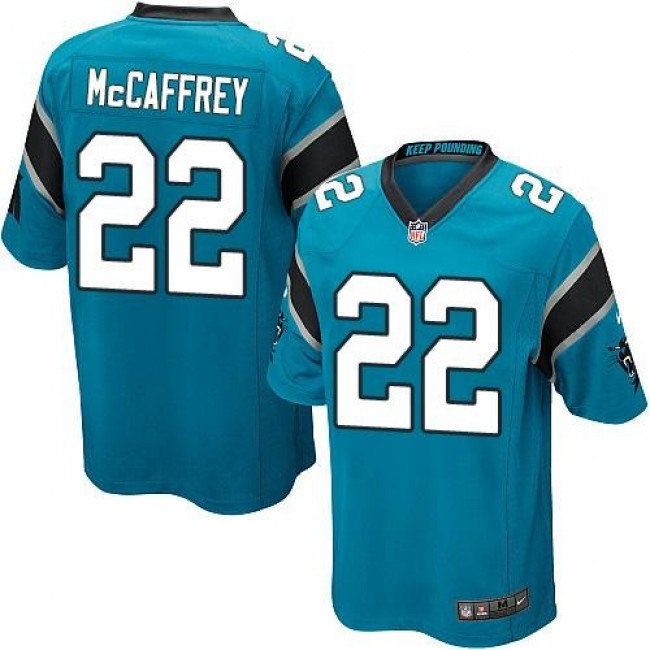 Carolina Panthers #22 Christian McCaffrey Blue Alternate Youth Stitched NFL Elite Jersey