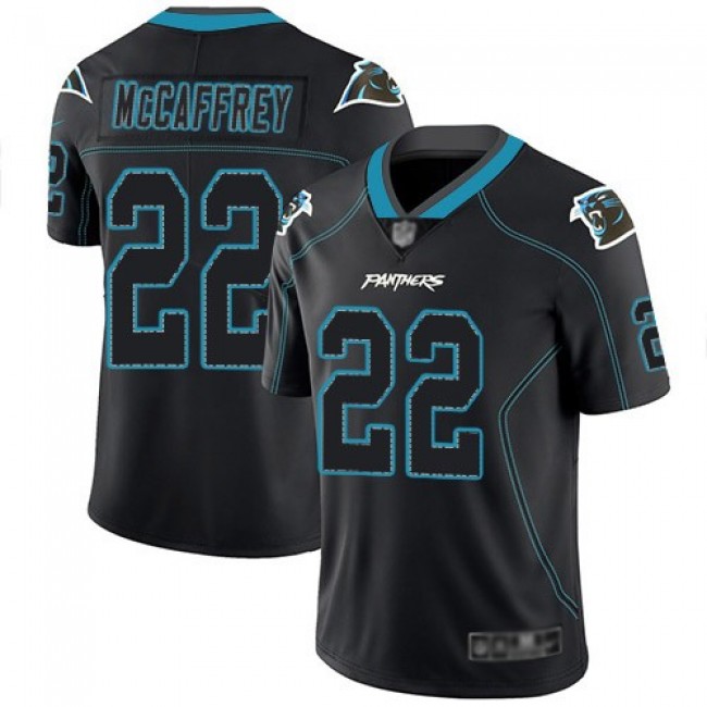 Nike Panthers #22 Christian McCaffrey Lights Out Black Men's Stitched NFL Limited Rush Jersey