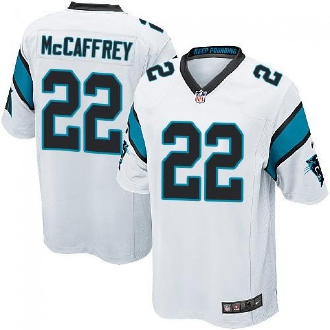 Carolina Panthers #22 Christian McCaffrey White Youth Stitched NFL Elite Jersey