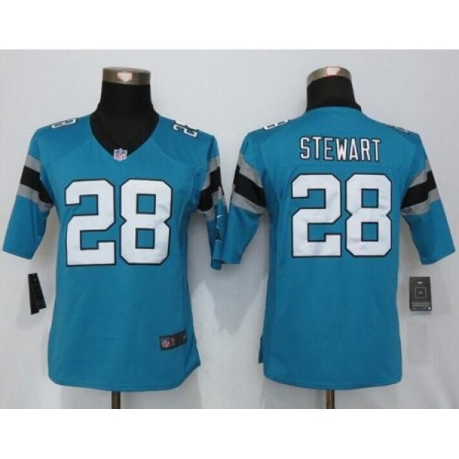Women's Panthers #28 Jonathan Stewart Blue Alternate Stitched NFL Elite Jersey