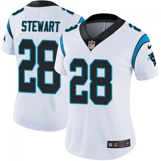 Women's Panthers #28 Jonathan Stewart White Stitched NFL Vapor Untouchable Limited Jersey