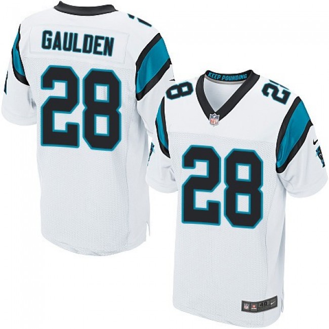 Nike Panthers #28 Rashaan Gaulden White Men's Stitched NFL Elite Jersey