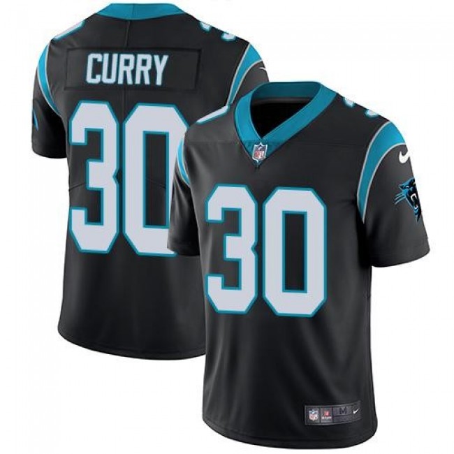 Carolina Panthers #30 Stephen Curry Black Team Color Youth Stitched NFL Vapor Untouchable Limited Jersey