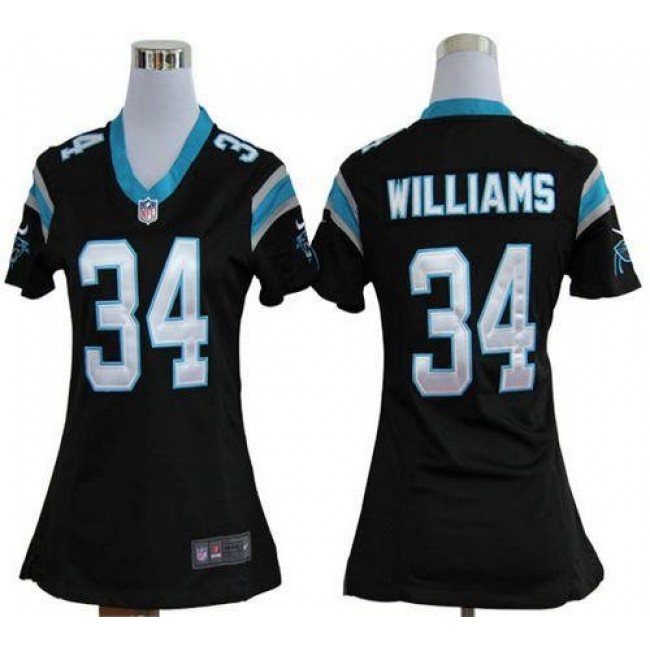 Women's Panthers #34 DeAngelo Williams Black Team Color Stitched NFL Elite Jersey