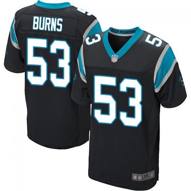 Nike Panthers #53 Brian Burns Black Team Color Men's Stitched NFL Elite Jersey