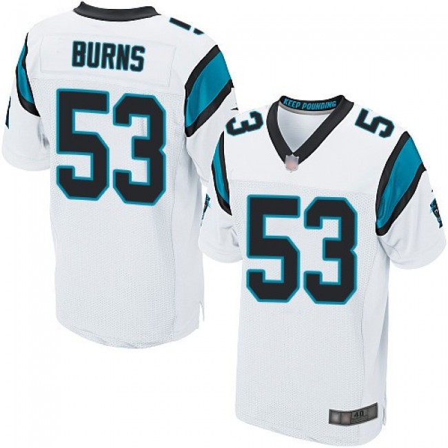 Nike Panthers #53 Brian Burns White Men's Stitched NFL Elite Jersey