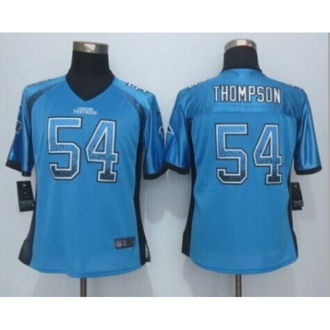 Women's Panthers #54 Shaq Thompson Blue Alternate Stitched NFL Elite Drift Jersey