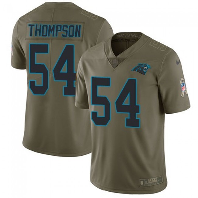 Nike Panthers #54 Shaq Thompson Olive Men's Stitched NFL Limited 2017 Salute To Service Jersey