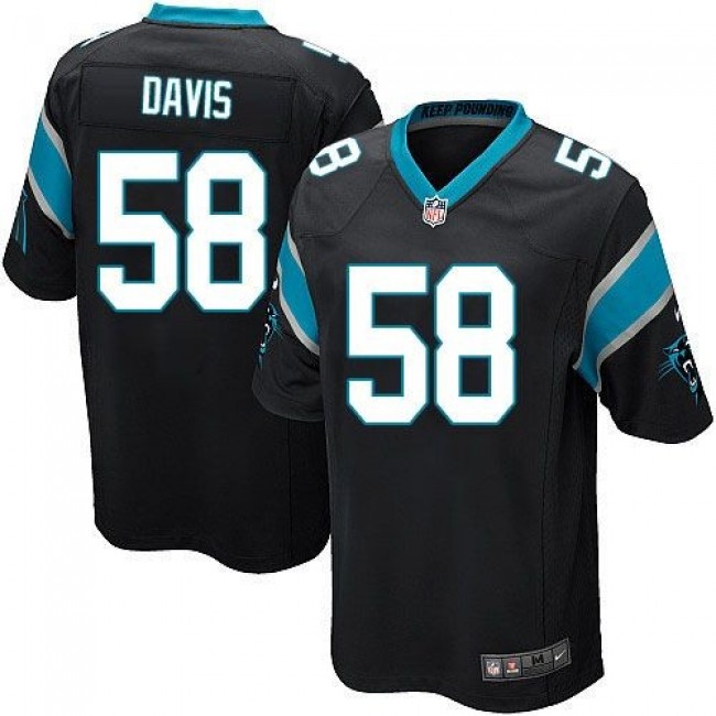 Carolina Panthers #58 Thomas Davis Black Team Color Youth Stitched NFL Elite Jersey