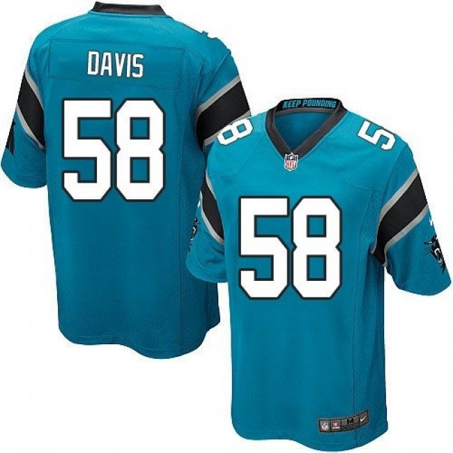 Carolina Panthers #58 Thomas Davis Blue Alternate Youth Stitched NFL Elite Jersey
