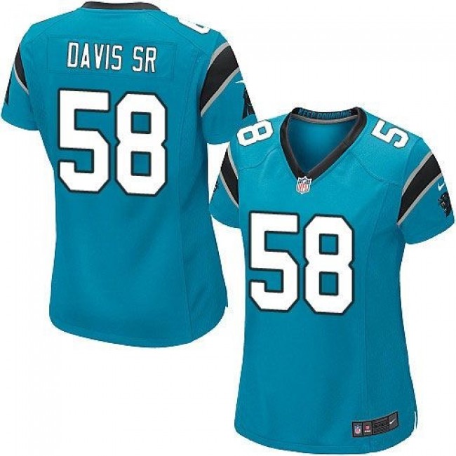Women's Panthers #58 Thomas Davis Sr Blue Alternate Stitched NFL Elite Jersey