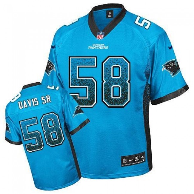 Carolina Panthers #58 Thomas Davis Sr Blue Alternate Youth Stitched NFL Elite Drift Fashion Jersey