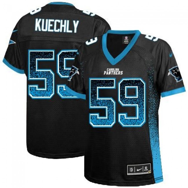 Women's Panthers #59 Luke Kuechly Black Team Color Stitched NFL Elite Drift Jersey