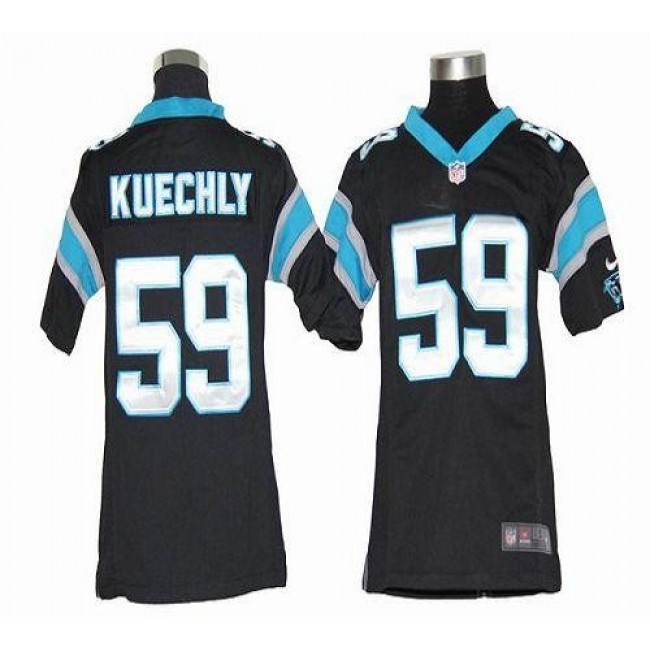 Carolina Panthers #59 Luke Kuechly Black Team Color Youth Stitched NFL Elite Jersey