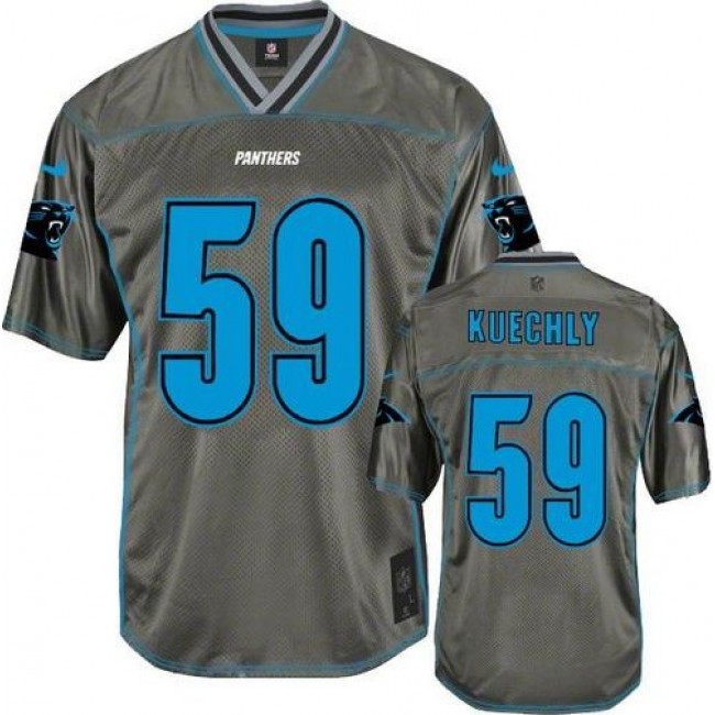 Carolina Panthers #59 Luke Kuechly Grey Youth Stitched NFL Elite Vapor Jersey