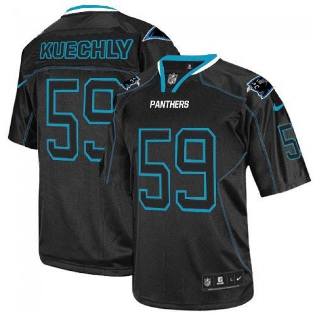 Carolina Panthers #59 Luke Kuechly Lights Out Black Youth Stitched NFL Elite Jersey