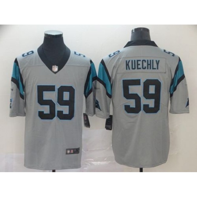 Nike Panthers #59 Luke Kuechly Silver Men's Stitched NFL Limited Inverted Legend Jersey