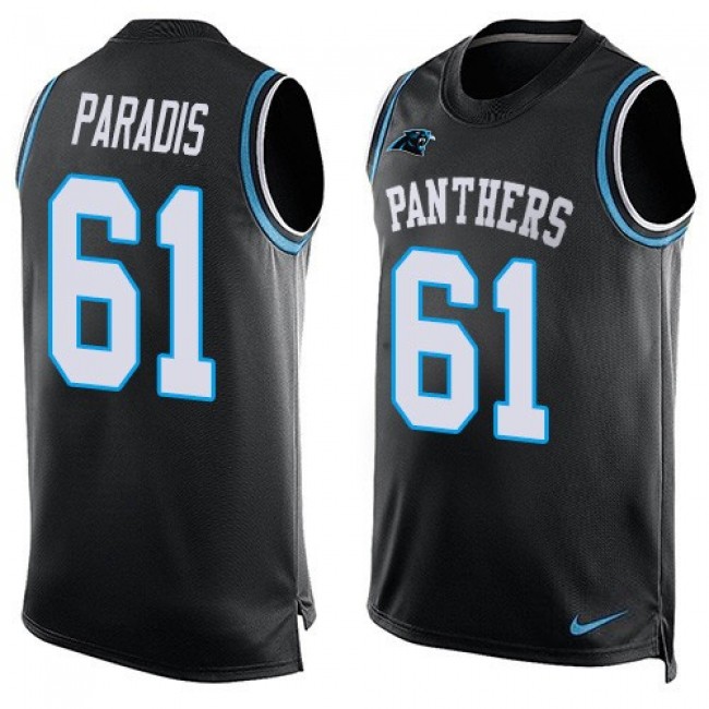 Nike Panthers #61 Matt Paradis Black Team Color Men's Stitched NFL Limited Tank Top Jersey