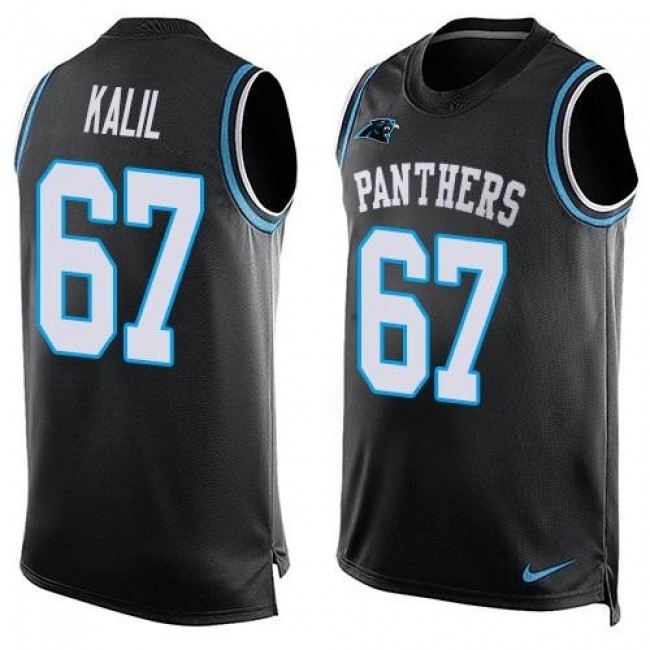 Nike Panthers #67 Ryan Kalil Black Team Color Men's Stitched NFL Limited Tank Top Jersey