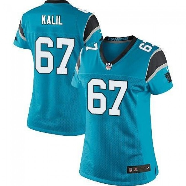 Women's Panthers #67 Ryan Kalil Blue Alternate Stitched NFL Elite Jersey