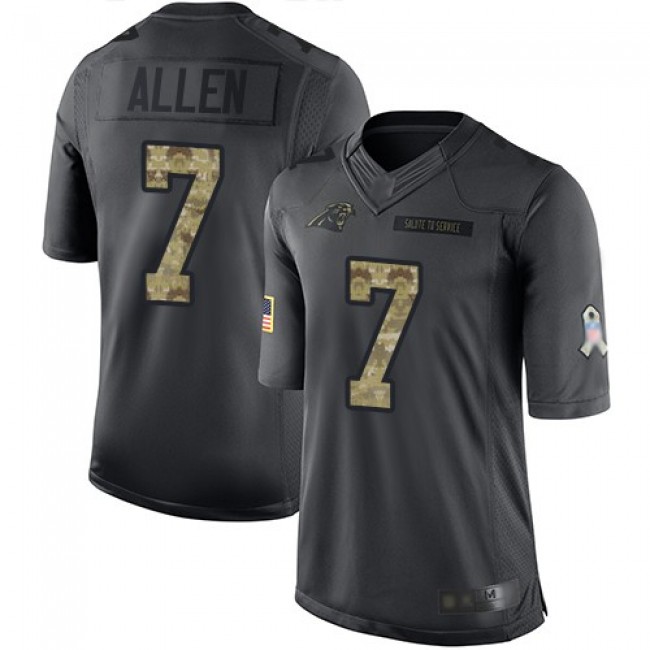Nike Panthers #7 Kyle Allen Black Men's Stitched NFL Limited 2016 Salute to Service Jersey