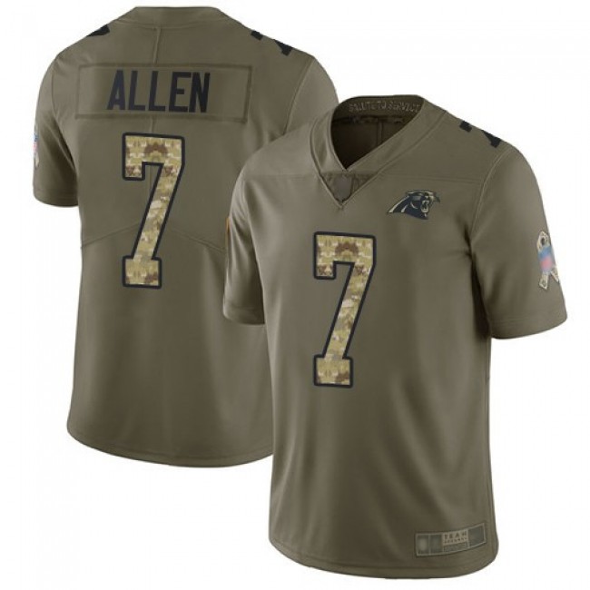 Nike Panthers #7 Kyle Allen Olive/Camo Men's Stitched NFL Limited 2017 Salute To Service Jersey