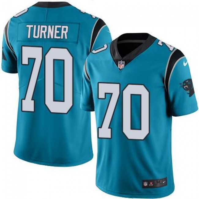Carolina Panthers #70 Trai Turner Blue Youth Stitched NFL Limited Rush Jersey