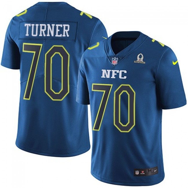 Nike Panthers #70 Trai Turner Navy Men's Stitched NFL Limited NFC 2017 Pro Bowl Jersey