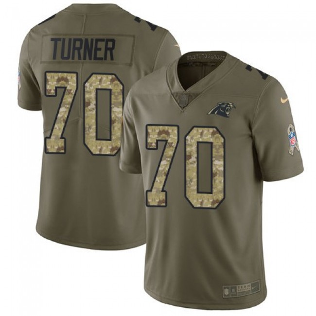 Carolina Panthers #70 Trai Turner Olive-Camo Youth Stitched NFL Limited 2017 Salute to Service Jersey